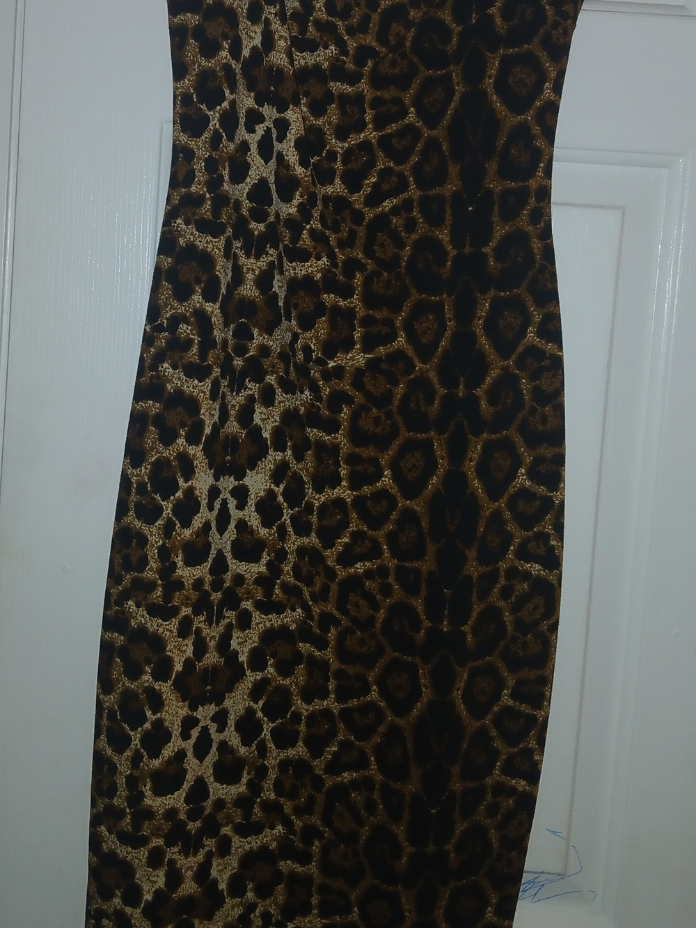 Guess Long Sleeve Leopard Print Dress in Brown and Black